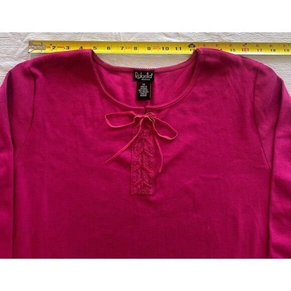Rafaella Woman Pullover Sweater Top 3/4 sleeve Sz 3XL Plus Sz Fuchsia Cotton NWT - Picture 6 of 8